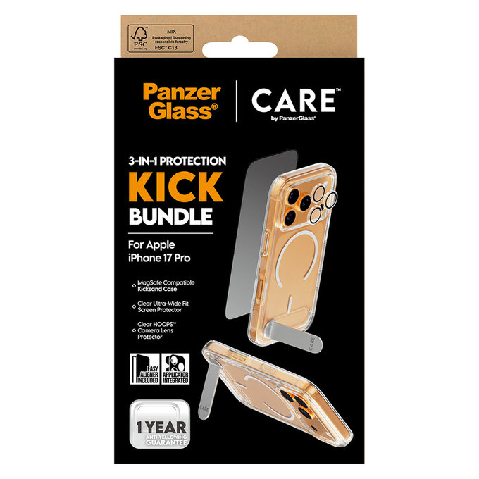 Bundle 3 σε 1 Kick για iPhone 17 Pro, PanzerGlass