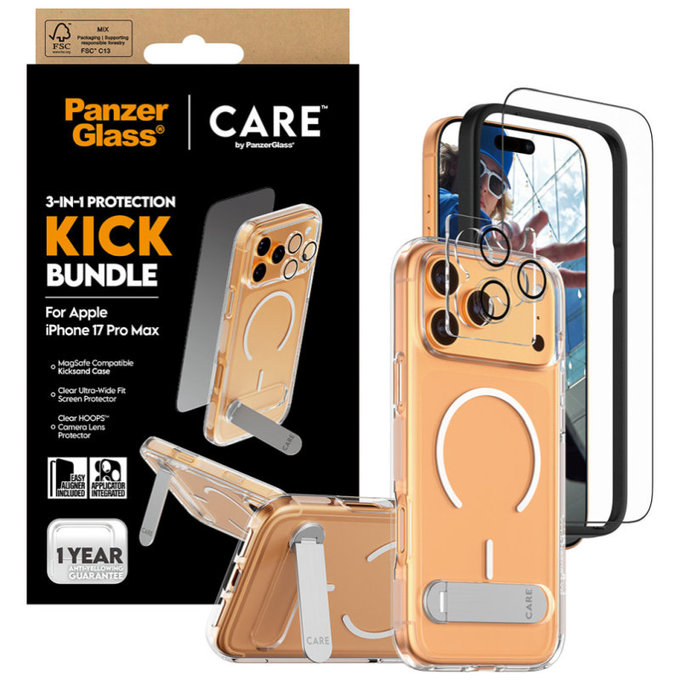 Bundle 3 σε 1 Kick για iPhone 17 Pro Max, PanzerGlass