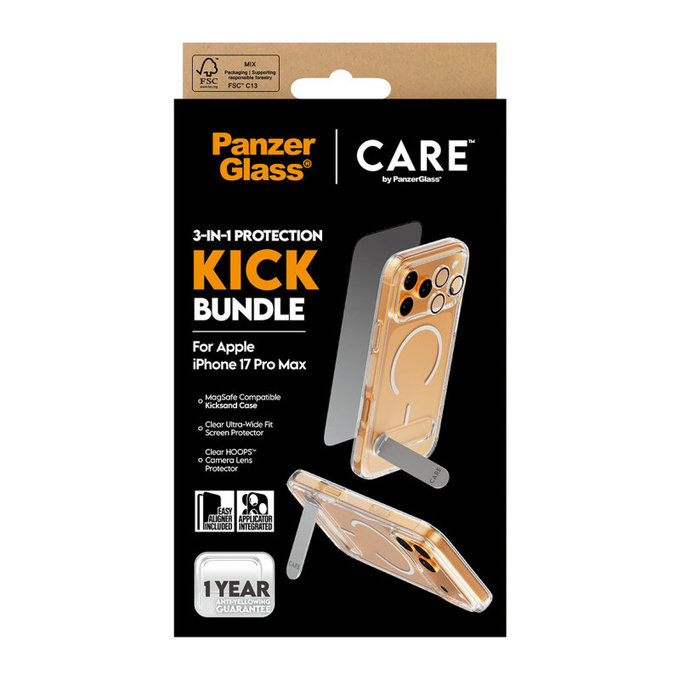 Bundle 3 σε 1 Kick για iPhone 17 Pro Max, PanzerGlass