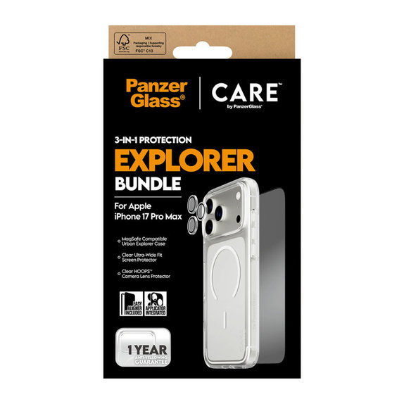Bundle 3 σε 1 Explorer για iPhone 17 Pro Max, PanzerGlass
