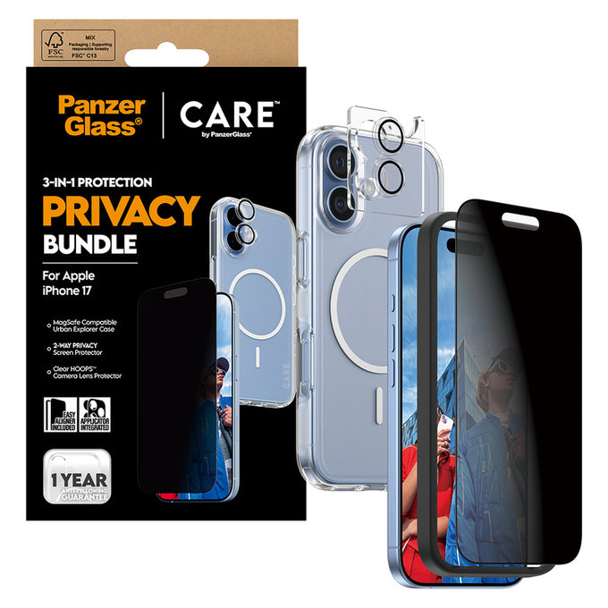 Bundle 3 σε 1 Privacy για iPhone 17, PanzerGlass