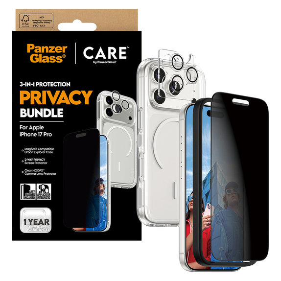 Bundle 3 σε 1 Privacy για iPhone 17 Pro, PanzerGlass