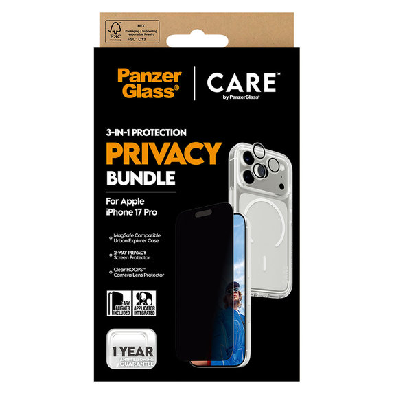 Bundle 3 σε 1 Privacy για iPhone 17 Pro, PanzerGlass