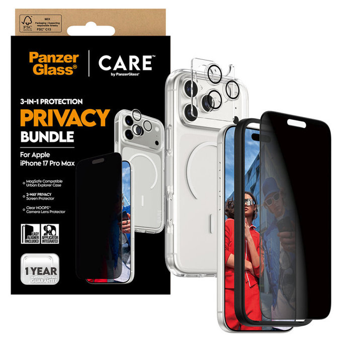 Bundle 3 σε 1 Privacy για iPhone 17 Pro Max, PanzerGlass