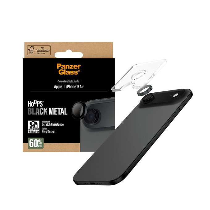 PanzerGlass - Προστατευτικό καλύμματος φακού Hoops για iPhone 17 Air, μαύρο