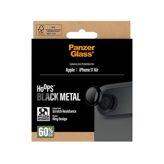 PanzerGlass - Προστατευτικό καλύμματος φακού Hoops για iPhone 17 Air, μαύρο