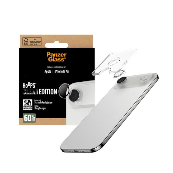 Προστατευτικό Φακού Κάμερας Hoops για iPhone 17 Air, Transparent, PanzerGlass