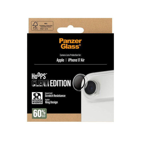 Προστατευτικό Φακού Κάμερας Hoops για iPhone 17 Air, Transparent, PanzerGlass