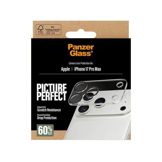 PanzerGlass - Προστατευτικό καλύμματος φακού PicturePerfect για iPhone 17 Pro Max, διαφανές
