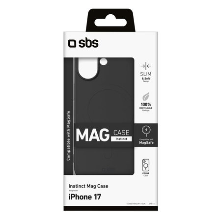 SBS - Θήκη Instinct Mag συμβατή με MagSafe για iPhone 17, μαύρη