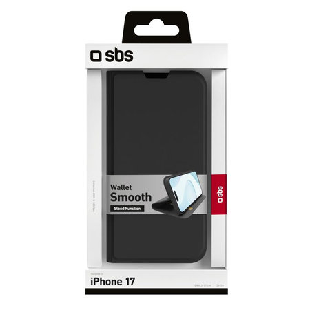 SBS - Θήκη Book Wallet Smooth για iPhone 17, μαύρη