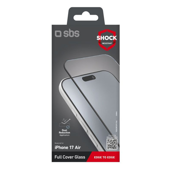 SBS - Σκληρό γυαλί Full Cover για iPhone Air, μαύρο