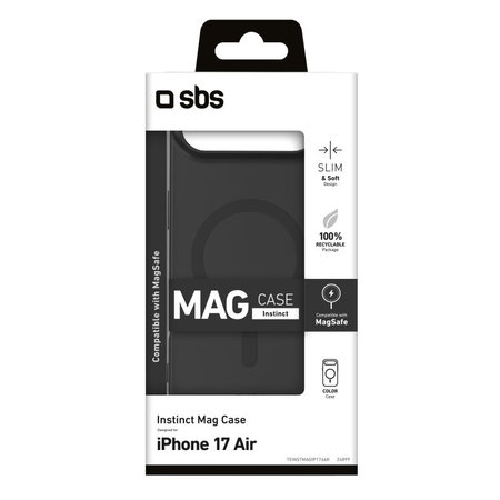 SBS - Θήκη Instinct Mag συμβατή με MagSafe για iPhone 17 Air, μαύρη