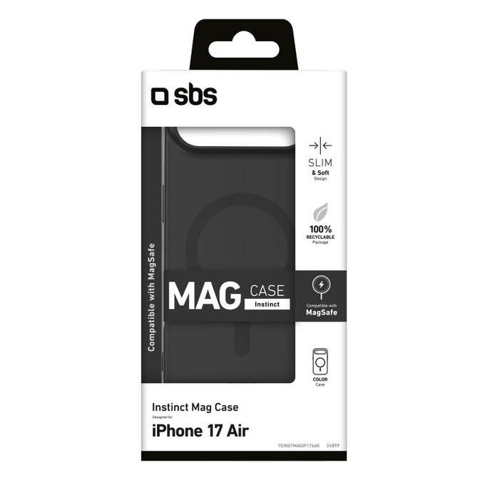 SBS - Θήκη Instinct Mag συμβατή με MagSafe για iPhone 17 Air, μαύρη