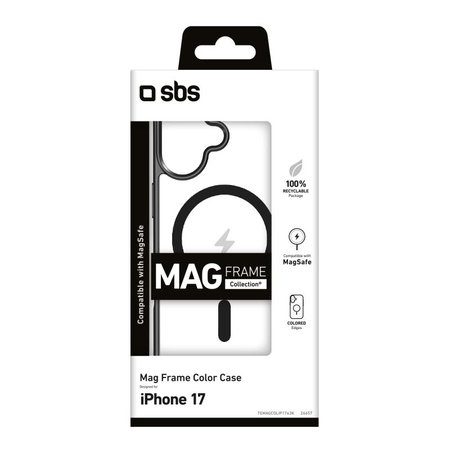 SBS - Θήκη Mag Frame συμβατή με MagSafe για iPhone 17, μαύρη