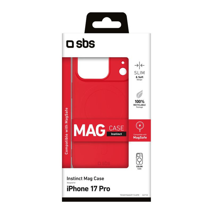 Θήκη Instinct Mag με MagSafe για iPhone 17 Pro, Κόκκινο, Red, SBS