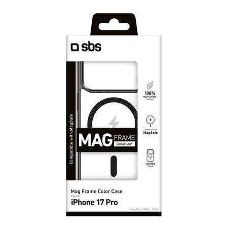 SBS - Θήκη Mag Frame συμβατή με MagSafe για iPhone 17 Pro, μαύρη