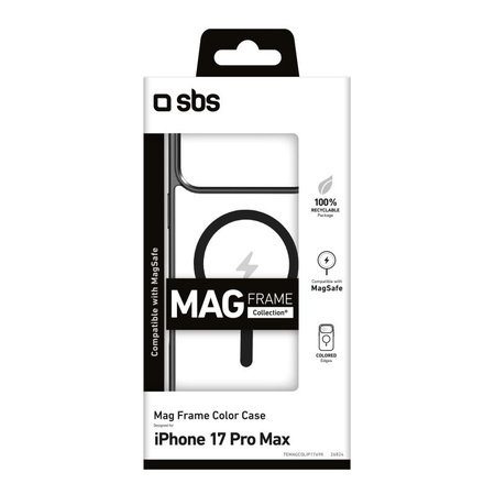 SBS - Θήκη Mag Frame συμβατή με MagSafe για iPhone 17 Pro Max, μαύρη