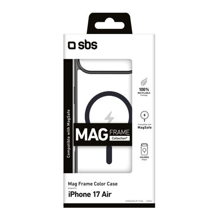 SBS - Θήκη Mag Frame συμβατή με MagSafe για iPhone 17 Air, μαύρη