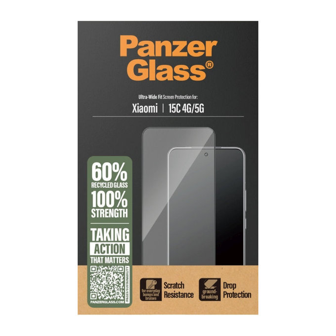 Σκληρυμένο γυαλί UWF για Xiaomi 15C/15C 5G, Μαύρο, PanzerGlass