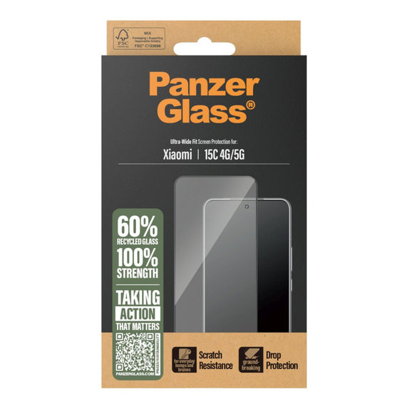Σκληρυμένο γυαλί UWF για Xiaomi 15C/15C 5G, Μαύρο, PanzerGlass