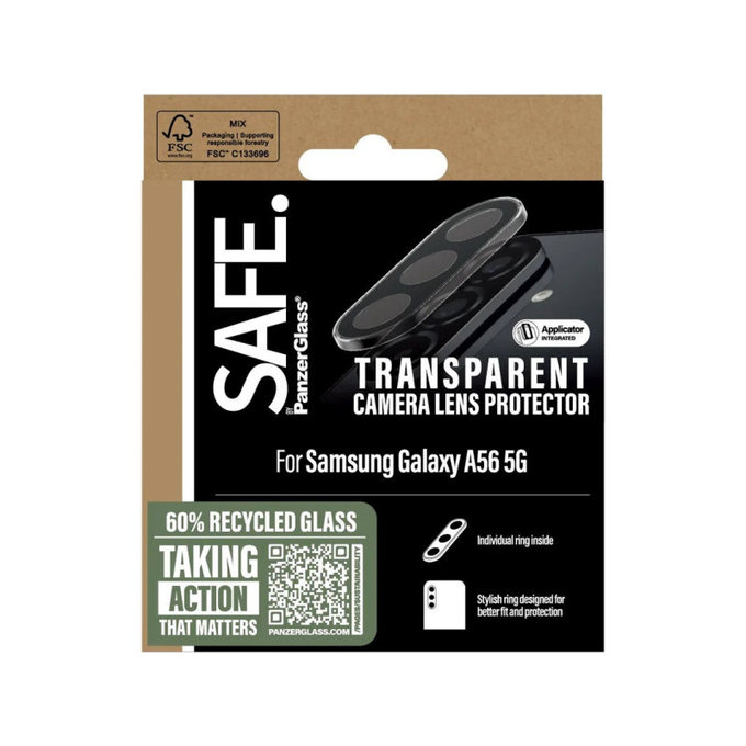 Προστατευτικό φακού κάμερας για Samsung A56 5G, Διάφανο, SAFE