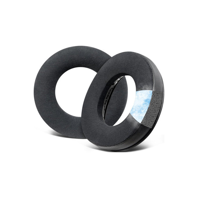 Ανταλλακτικά Earpads Ακουστικών για Beyerdynamic DT440, DT660, DT990 Pro, Αφρός Μνήμης + Δέρμα + Ύφασμα, Μαύρο, Black, Ψυκτικό Τζελ, 1 Ζεύγος