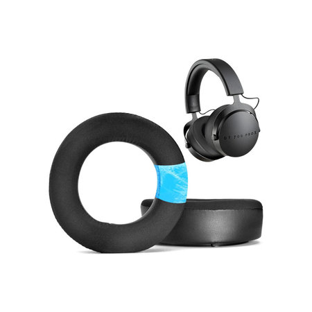 Ανταλλακτικά Earpads Ακουστικών για Beyerdynamic DT440, DT660, DT990 Pro, Αφρός Μνήμης + Δέρμα + Ύφασμα, Μαύρο, Black, Ψυκτικό Τζελ, 1 Ζεύγος