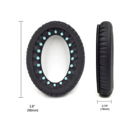 Ανταλλακτικά Earpads Ακουστικών για Bose QC25, QC35, QC45, Αφρός Μνήμης + PU Δέρμα, Μαύρο, Black, Ψυκτικό Τζελ, 1 Ζεύγος