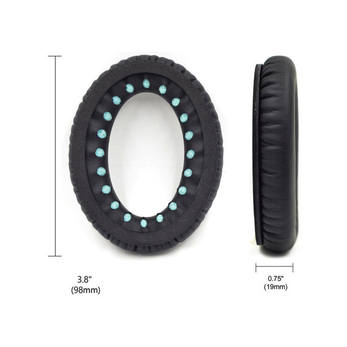 Ανταλλακτικά Earpads Ακουστικών για Bose QC25, QC35, QC45, Αφρός Μνήμης + PU Δέρμα, Μαύρο, Black, Ψυκτικό Τζελ, 1 Ζεύγος
