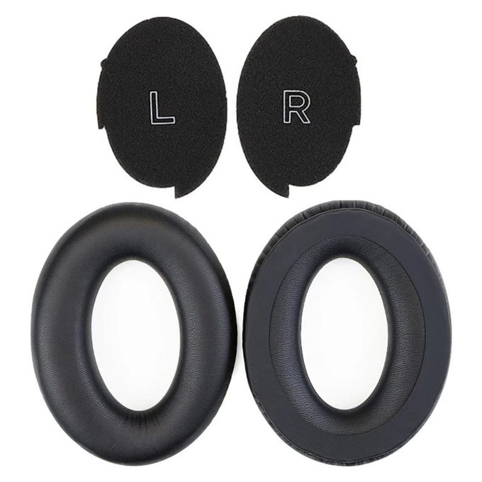Ανταλλακτικά Earpads Ακουστικών για Bose A30, PU Δέρμα, Μαύρο, Black, 1 Ζεύγος