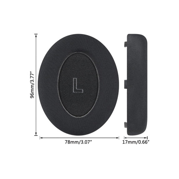 Ανταλλακτικά Earpads Ακουστικών για Bose QC Ultra, Αφρός Μνήμης + Ύφασμα + Δέρμα, Μαύρο, Black, Ψυκτικό Τζελ, 1 Ζεύγος
