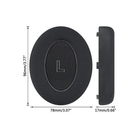 Ανταλλακτικά Earpads Ακουστικών για Bose QC Ultra, Αφρός Μνήμης + Ύφασμα + Δέρμα, Μαύρο, Black, Ψυκτικό Τζελ, 1 Ζεύγος