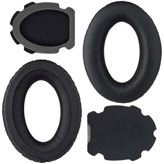 Ανταλλακτικά Earpads Ακουστικών για Bose Aviation A10, A20, Αφρός Μνήμης + PU Δέρμα, Μαύρο, Black, 1 Ζεύγος
