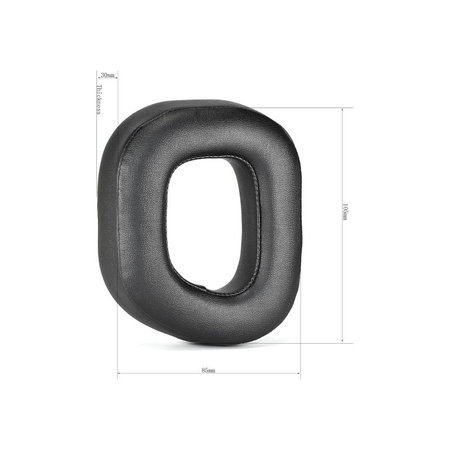 Ανταλλακτικά Earpads Ακουστικών για Corsair HS80, Αφρός Μνήμης + PU Δέρμα, Μαύρο, Black, 1 Ζεύγος