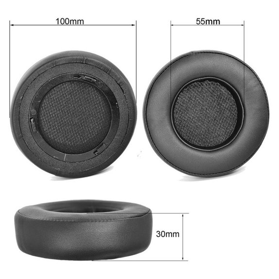 Ανταλλακτικά Earpads Ακουστικών για Corsair Virtuoso RGB, Αφρός Μνήμης + PU Δέρμα, Μαύρο, Black, 1 Ζεύγος