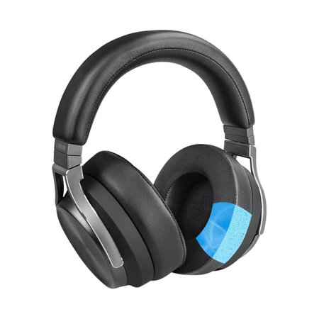 Ανταλλακτικά Earpads Ακουστικών για Corsair Virtuoso RGB, Αφρός Μνήμης + Δέρμα +Ύφασμα, Μαύρο, Black, Ψυκτικό Τζελ, 1 Ζεύγος