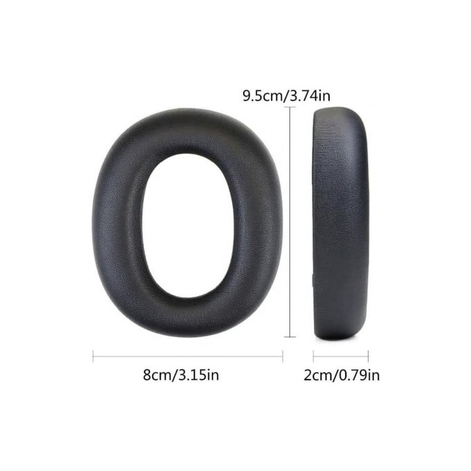 Ανταλλακτικά Earpads Ακουστικών για Edifier W860NB Pro, WH950NB, Αφρός Μνήμης + Δέρμα, Μαύρο, Black, 1 Ζεύγος