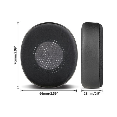 Ανταλλακτικά Earpads Ακουστικών για Jabra Evolve2 40, 65 UC/MS, Elite 45h, Αφρός Μνήμης + PU Δέρμα + Ύφασμα, Μαύρο, Black, Ψυκτικό Τζελ, 1 Ζεύγος