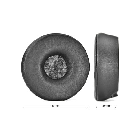 Ανταλλακτικά Earpads Ακουστικών για Jabra Engage 55, 65, 75 (Stereo), Αφρός Μνήμης + Δέρμα, Μαύρο, Black, 1 Ζεύγος