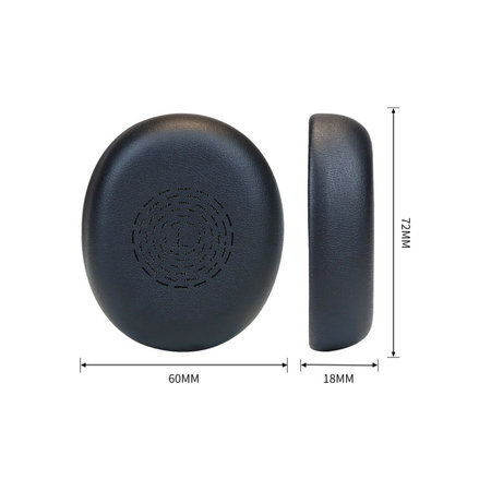 Ανταλλακτικά Earpads Ακουστικών για Jabra Evolve2 65 UC/MS (Flex), Αφρός Μνήμης + PU Δέρμα, Μαύρο, Black, 1 Ζεύγος