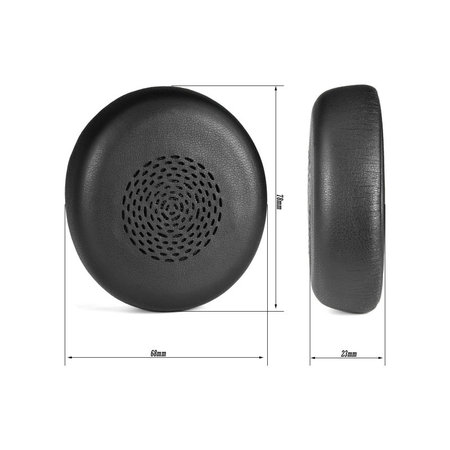 Ανταλλακτικά Earpads Ακουστικών για Jabra Evolve 2 75 UC/MS, Αφρός Μνήμης + PU Δέρμα, Μαύρο, Black, 1 Ζεύγος