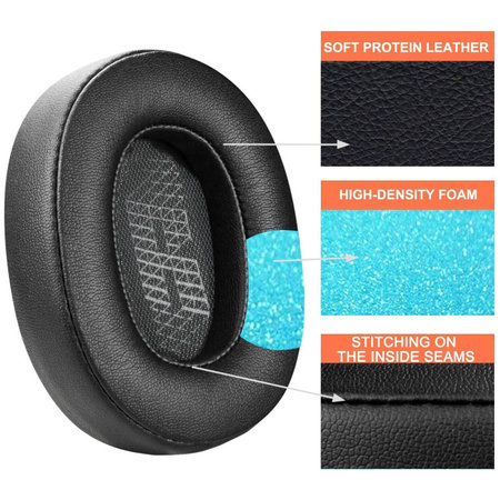 Ανταλλακτικά Earpads Ακουστικών για JBL Live 500BT, 500BTNC, Αφρός Μνήμης + PU Δέρμα, Μαύρο, Black, 1 Ζεύγος