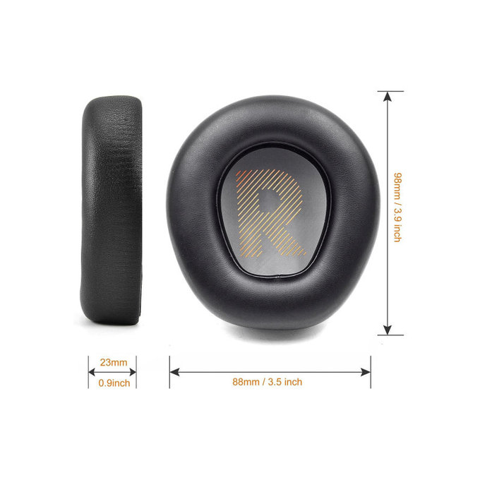 Ανταλλακτικά Earpads Ακουστικών για JBL Quantum One, Αφρός Μνήμης + PU Δέρμα, Μαύρο, Black, 1 Ζεύγος
