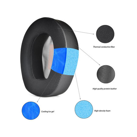 Ανταλλακτικά Earpads Ακουστικών για JBL Quantum Q800, Αφρός Μνήμης, Μαύρο, Black, Ψυκτικό Τζελ, 1 Ζεύγος