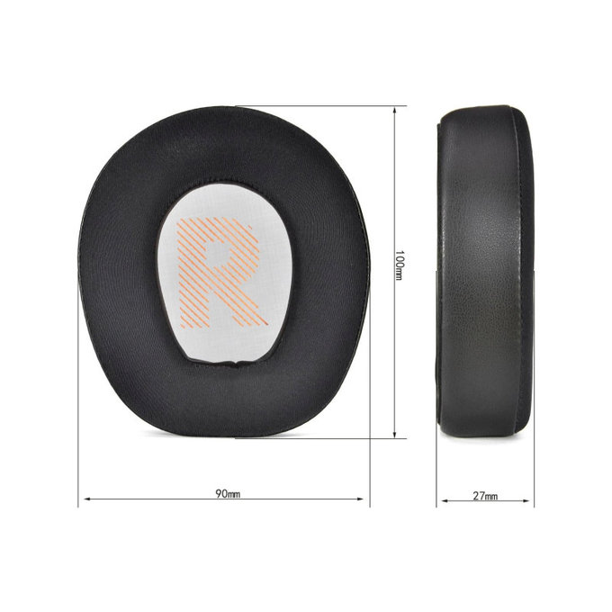 Ανταλλακτικά Earpads Ακουστικών για JBL Quantum Q200, Q300, Αφρός Μνήμης + PU Δέρμα + Ύφασμα, Μαύρο, Black, Ψυκτικό Τζελ, 1 Ζεύγος