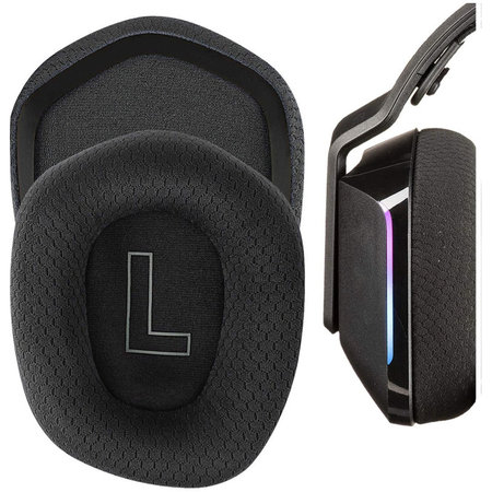 Ανταλλακτικά Earpads Ακουστικών για Logitech G335, G733, Αφρός Μνήμης + Ύφασμα, Μαύρο, Black, 1 Ζεύγος
