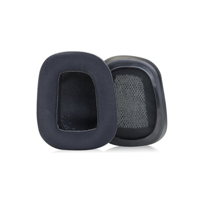 Ανταλλακτικά Earpads Ακουστικών για Logitech G633 Artemis, G933 Artemis, Αφρός Μνήμης + Ύφασμα + Δέρμα, Μαύρο, Black, Ψυκτικό Τζελ, 1 Ζεύγος