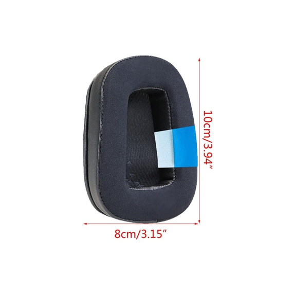 Ανταλλακτικά Earpads Ακουστικών για Logitech G633 Artemis, G933 Artemis, Αφρός Μνήμης + Ύφασμα + Δέρμα, Μαύρο, Black, Ψυκτικό Τζελ, 1 Ζεύγος