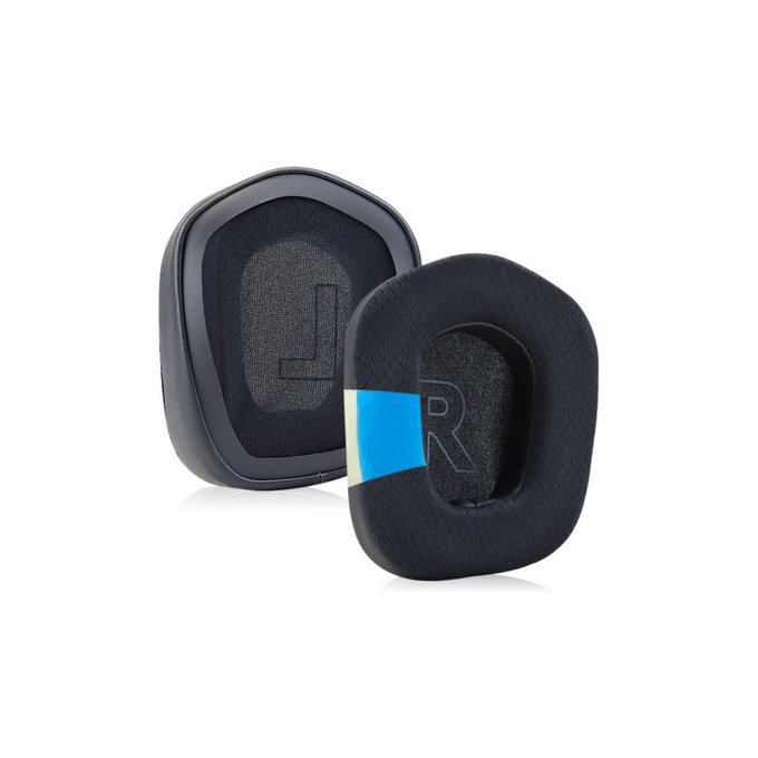 Ανταλλακτικά Earpads Ακουστικών για Logitech G733, Αφρός Μνήμης + Ύφασμα + Δέρμα, Μαύρο, Black, Ψυκτικό Τζελ, 1 Ζεύγος